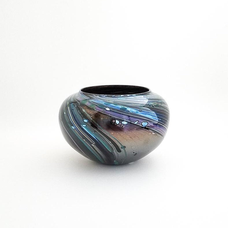 Teal Purple Feather Bowl