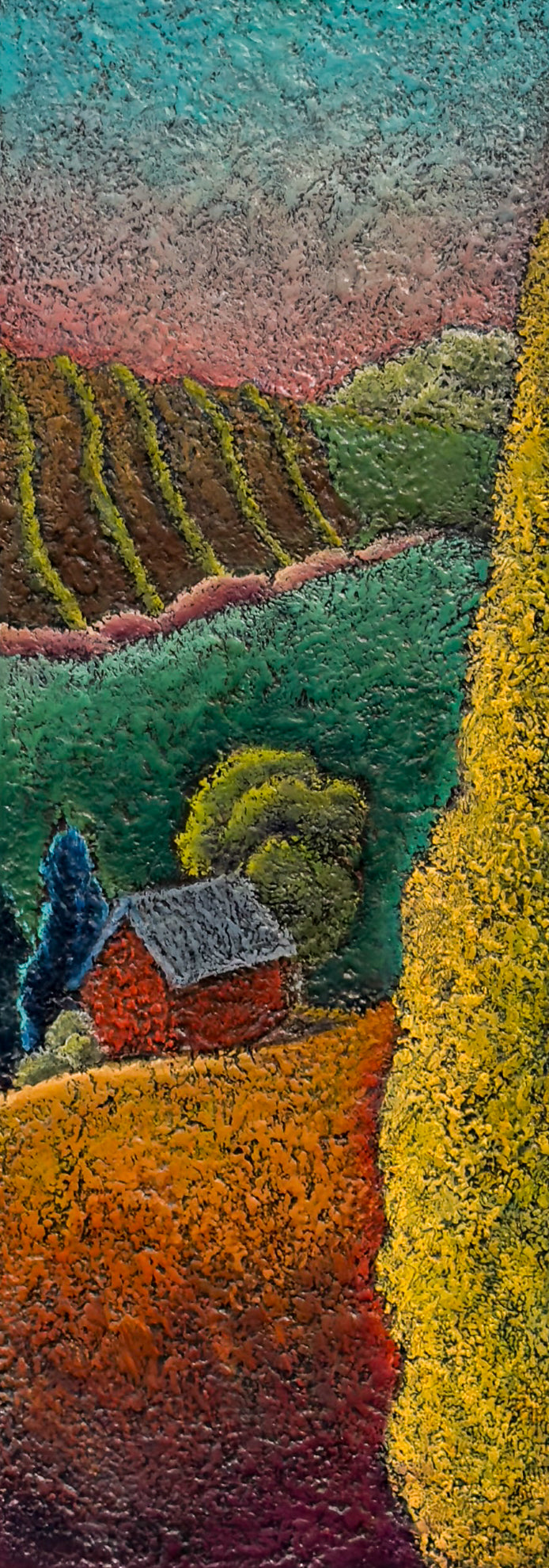 Yellow Tree with Barn