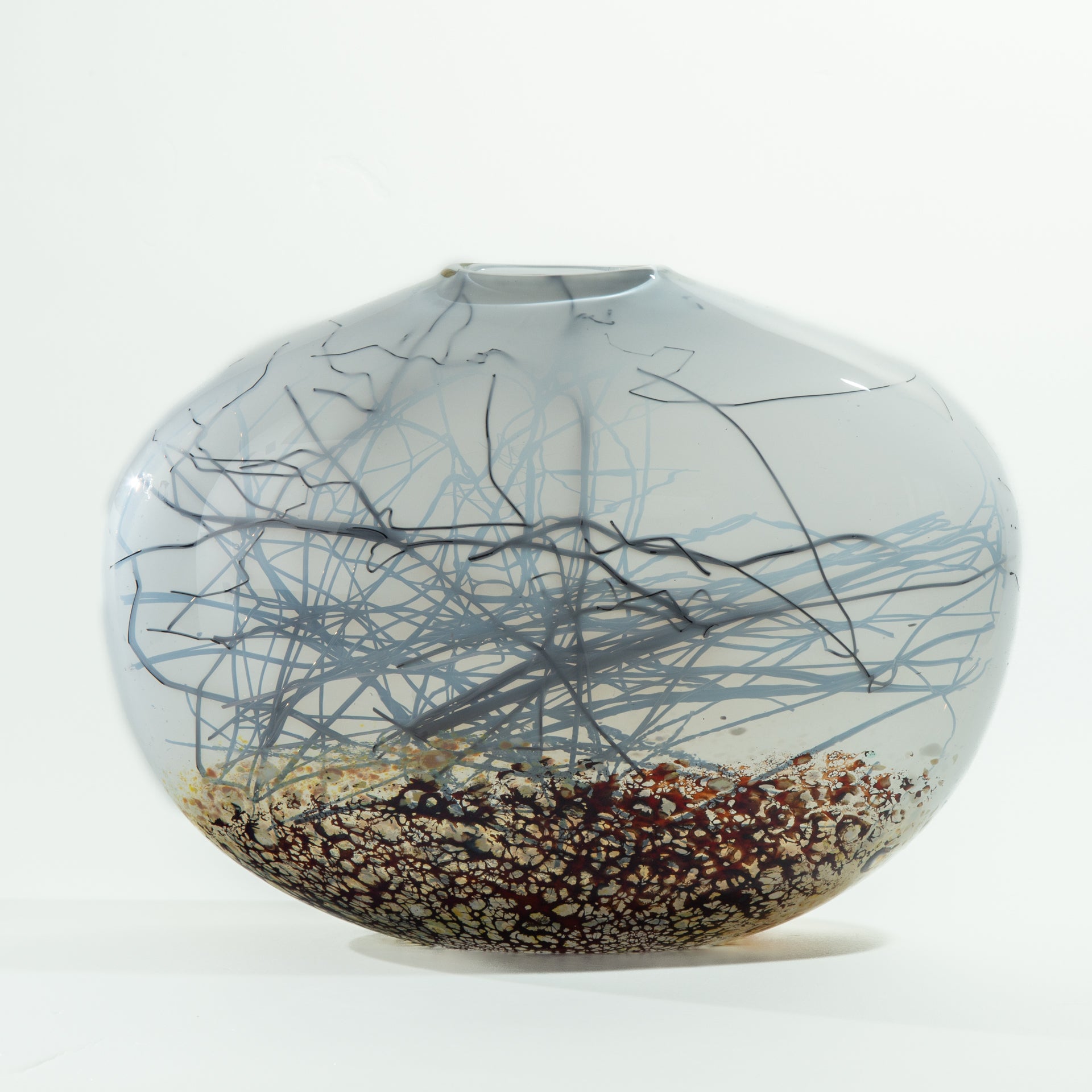 White Alabaster Seagrass Vessel