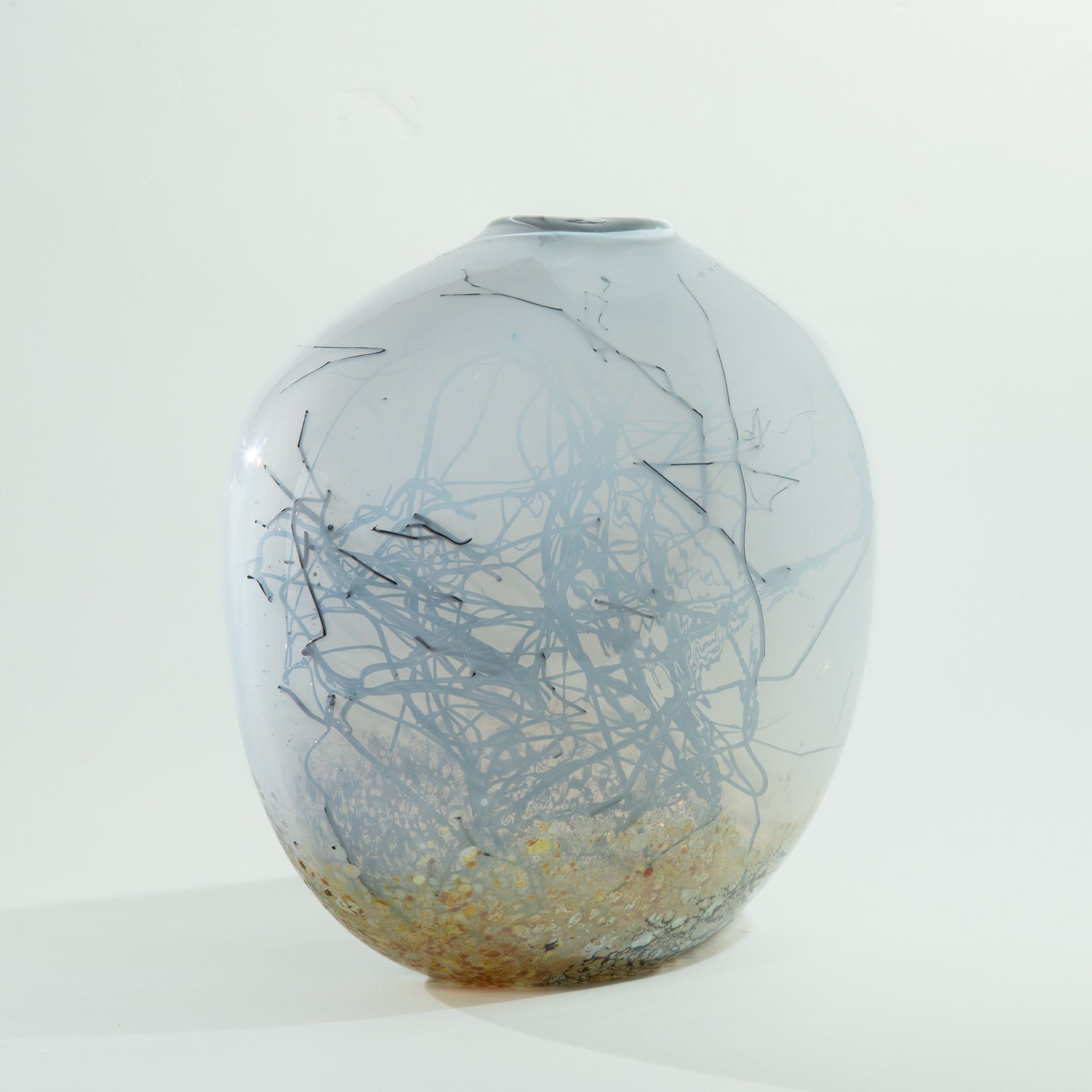 White Alabaster Seagrass Vessel