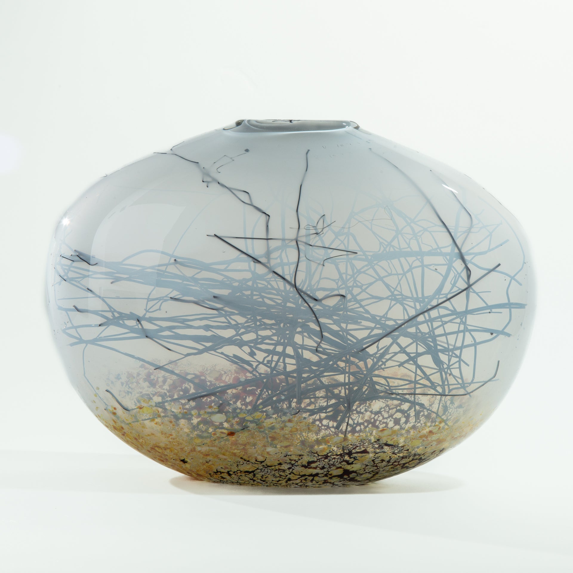 White Alabaster Seagrass Vessel