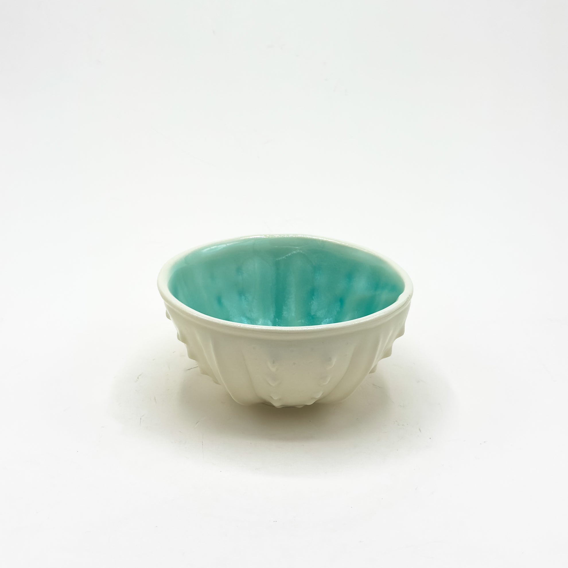 Urchin Rice Bowl - White & Aqua